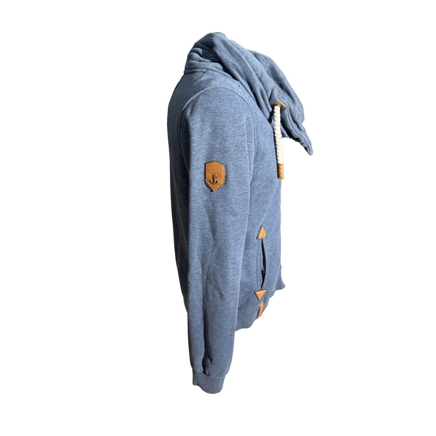 Naketano “The Poet’s Choice” Hoodie Men’s M Gray Asymmetrical Zip High Collar