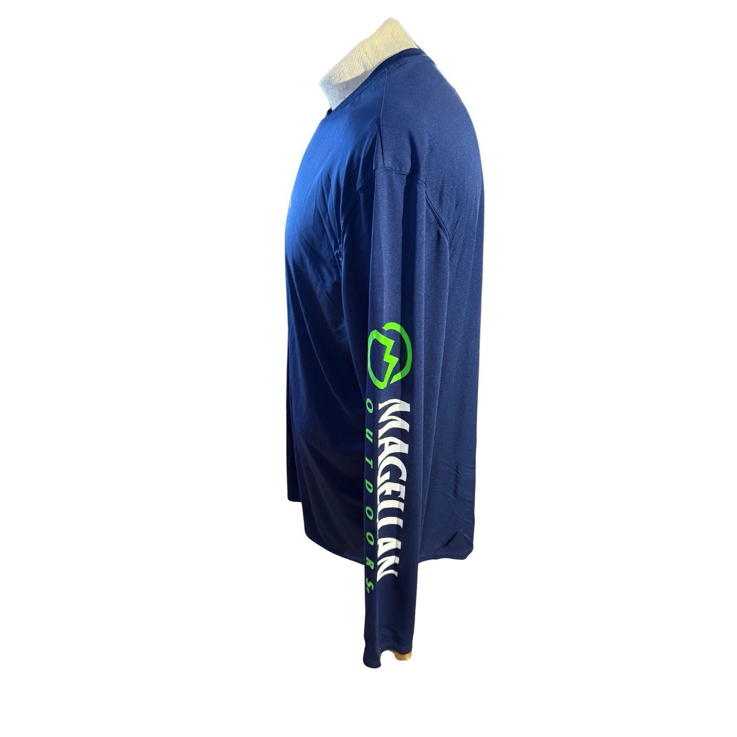 Magellan Houston Rodeo Fish Gear TShirt Mens LS Classic Blue Moisture Wick 2XL