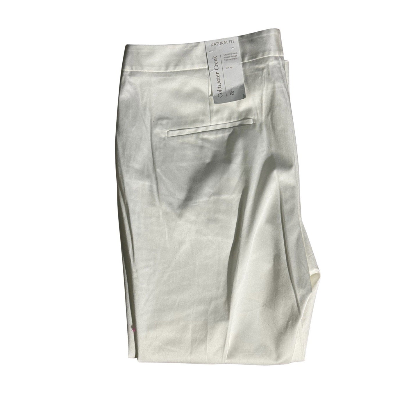Coldwater Creek Women’s Size 18 White Sateen Ankle Pants Natural Fit NWT