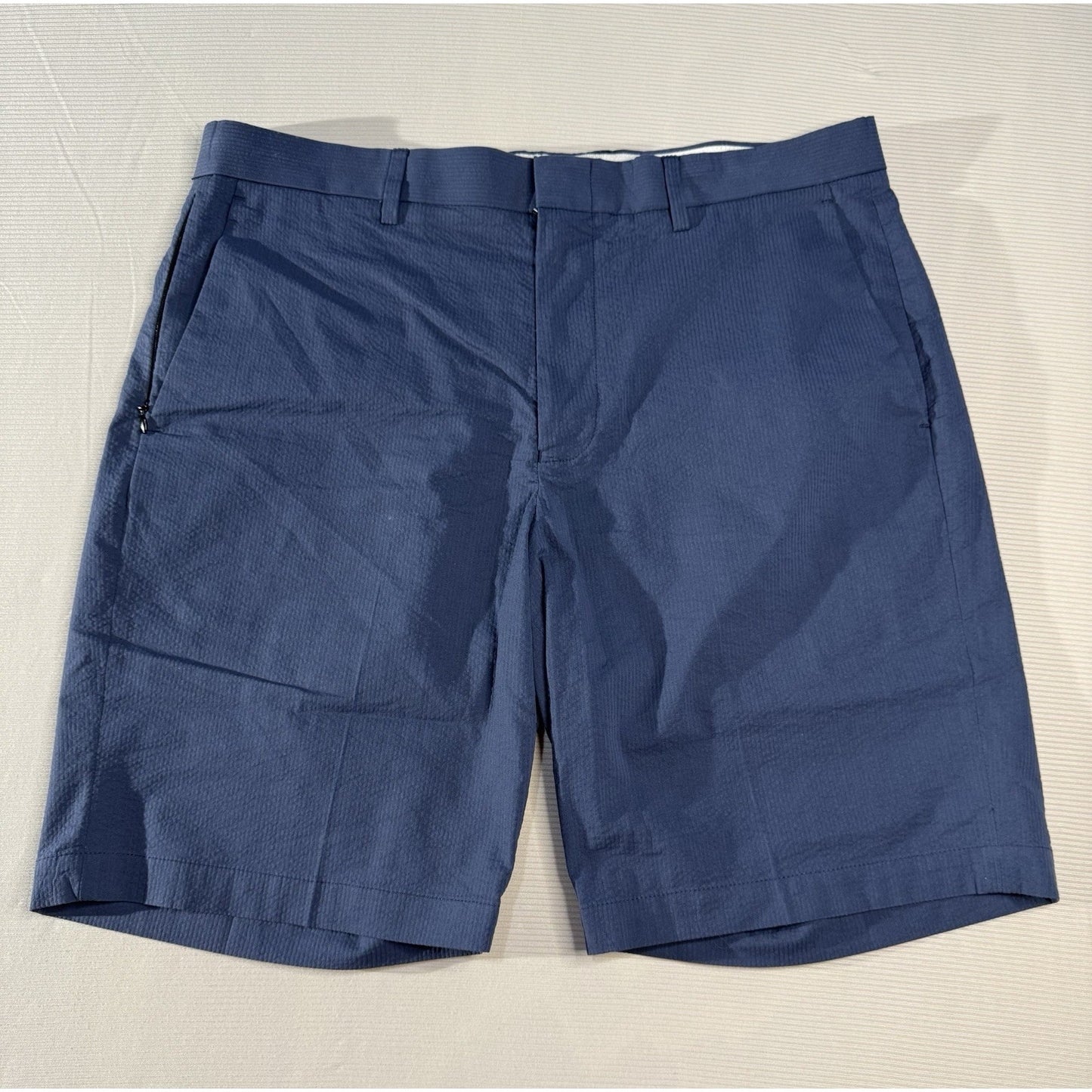 J.Crew Destination 33 Navy Stretch Shorts Cotton Blend Seersucker Casual
