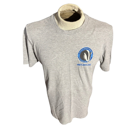 Lost Lake Pilsner Beer T Shirt Gray Size Large Brewery Promo Wisconsin 274
