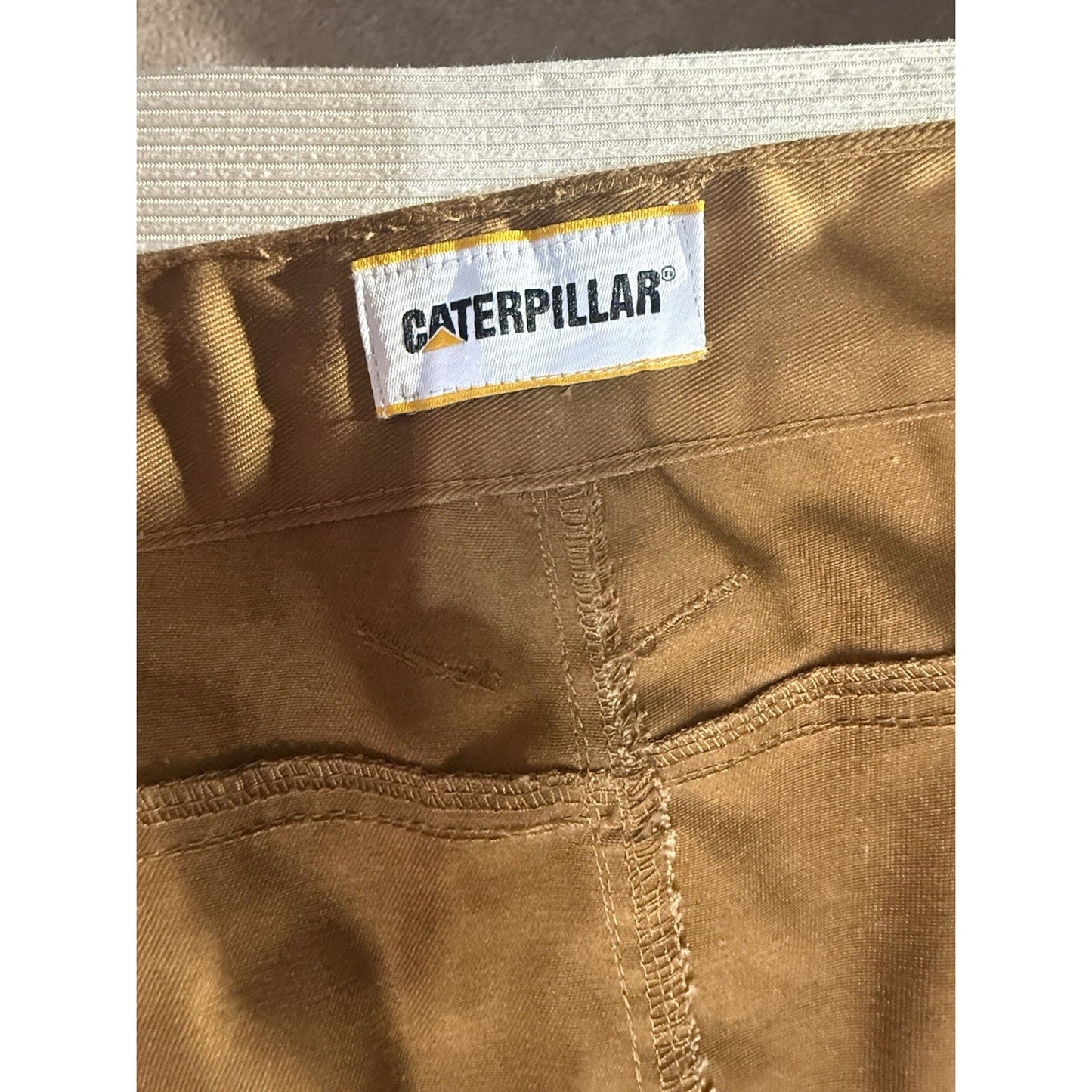 Caterpillar Men’s Work Pants 36x32 Brown Utility Twill Durable Workwear CAT
