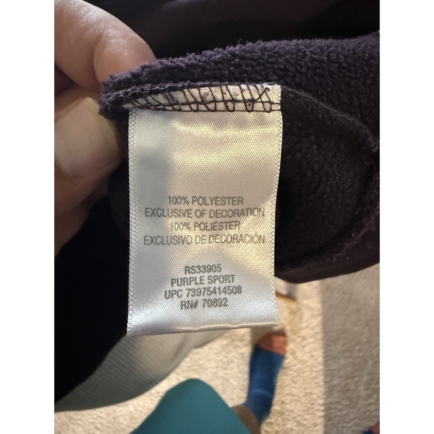 Russell Athletic Men’s Hoodie Sweatshirt Purple Orange L Large