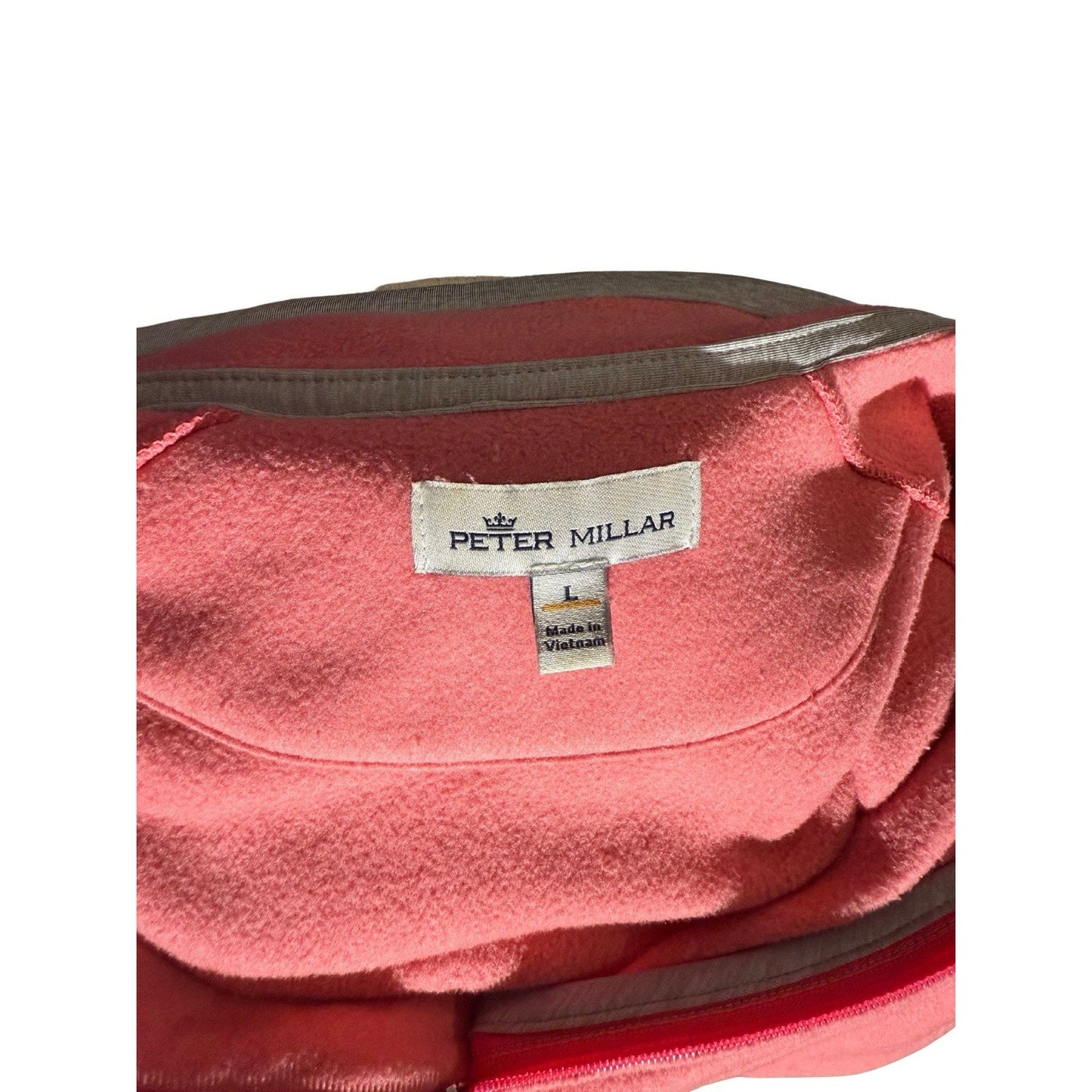 Peter Millar Coral Fleece 1/4 Zip Pullover Men’s Large Golf Casual Sweater