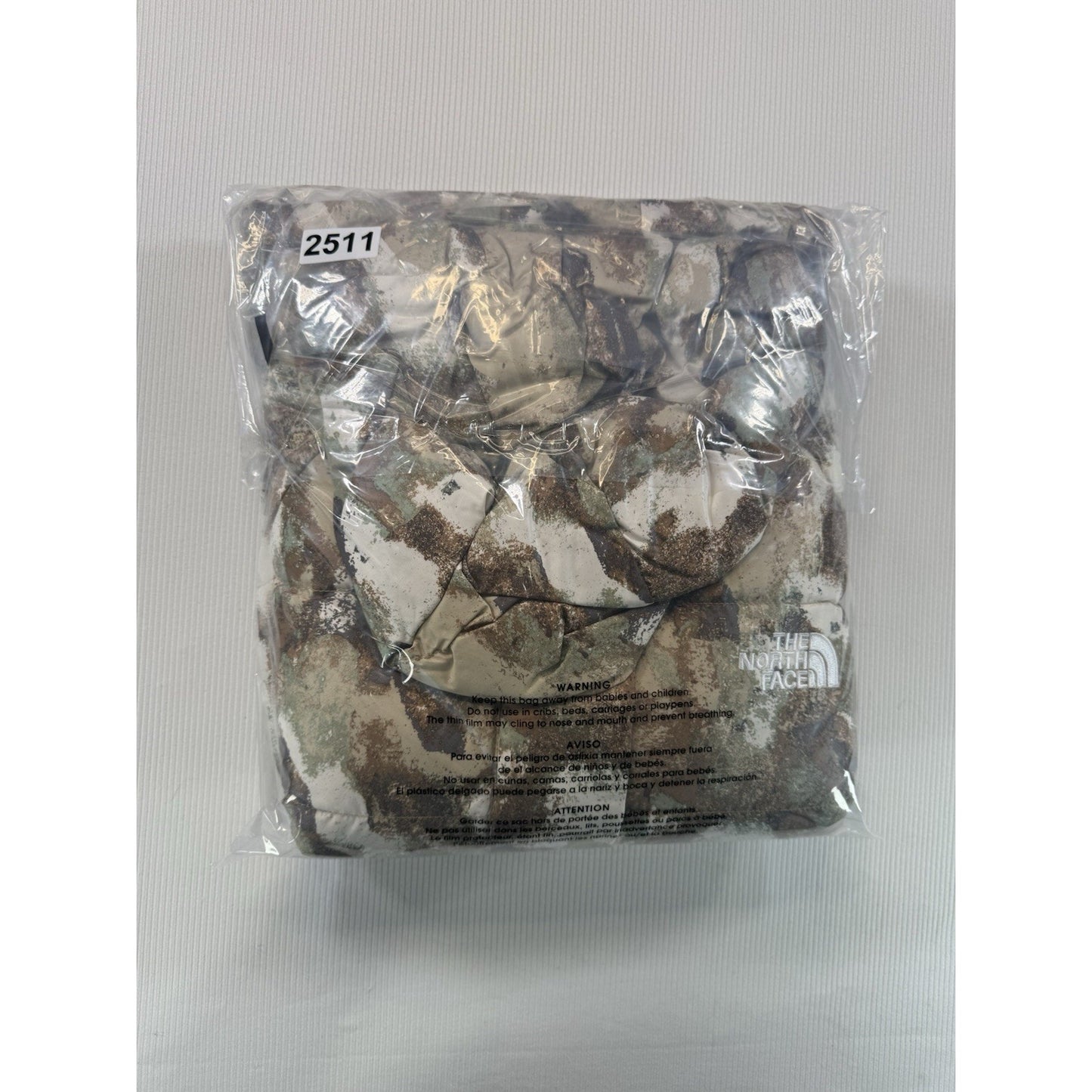 The North Face Womens Small Hooded Down Puffer Jacket Camo Winter Coat