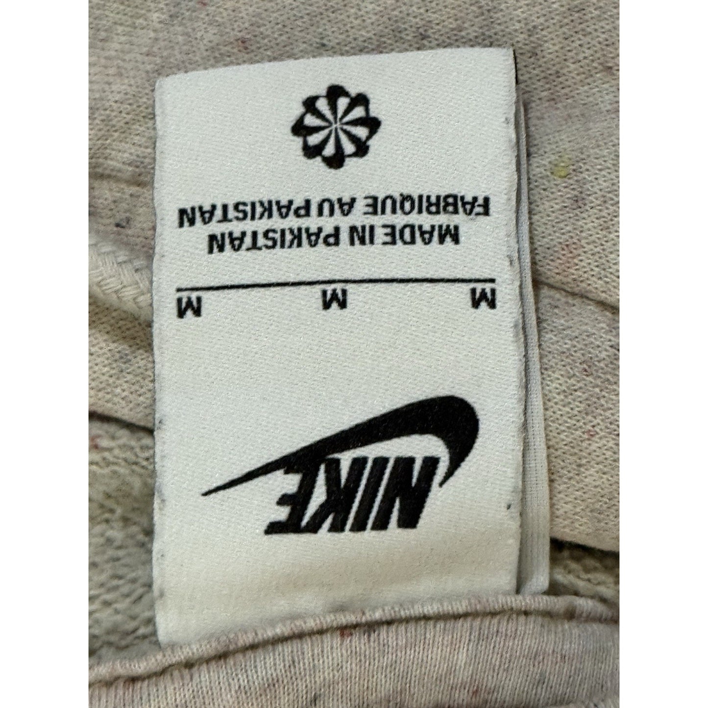 Nike Sweatshirt Hoodie Mens Medium Tan Speckled Drawstring Pocket Stretch Swoosh