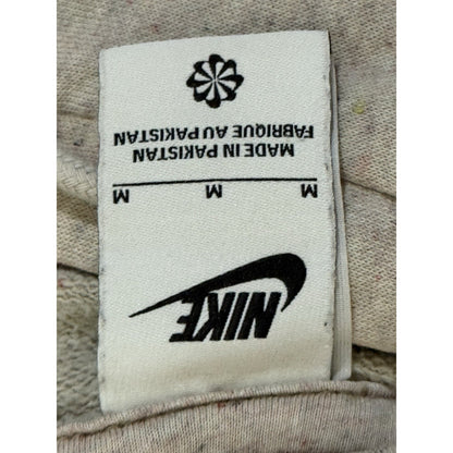 Nike Sweatshirt Hoodie Mens Medium Tan Speckled Drawstring Pocket Stretch Swoosh