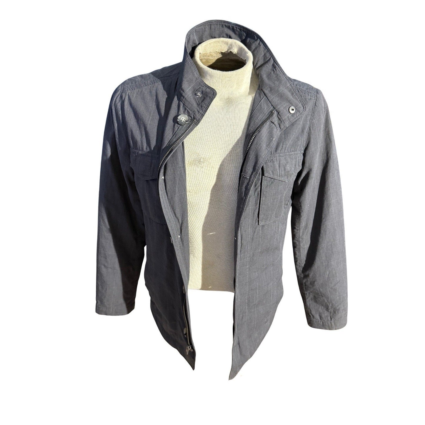 Banana Republic Men’s Gray Utility Jacket Small Cotton Lined Pockets