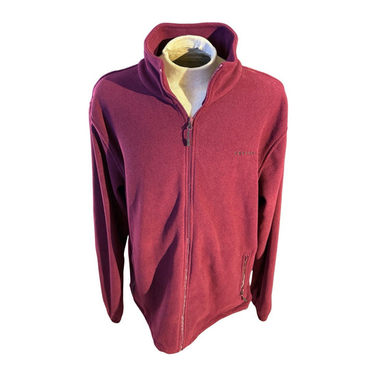 Caesars Entertainment Burgundy Fleece Jacket Men’s 2XL Zip Up Warm Soft