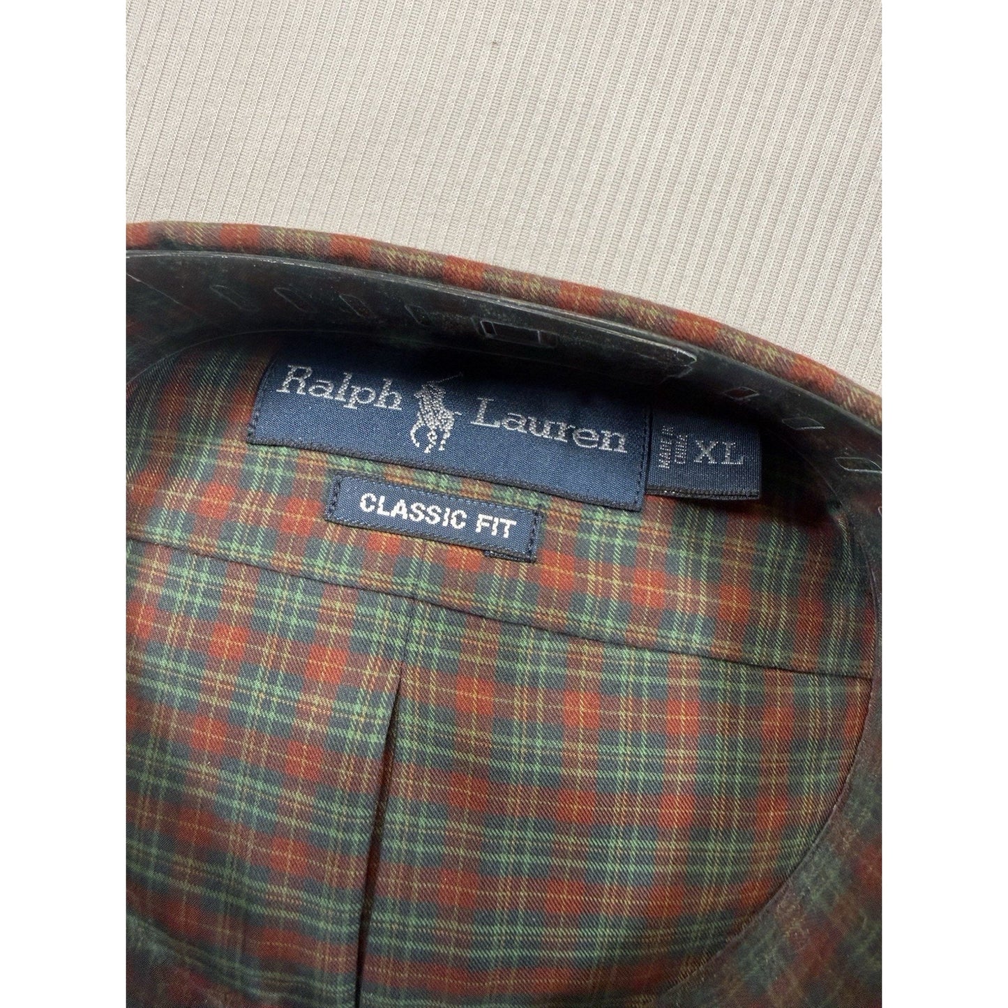 Ralph Lauren Classic Fit Button Down Shirt XL Tartan Plaid Cotton
