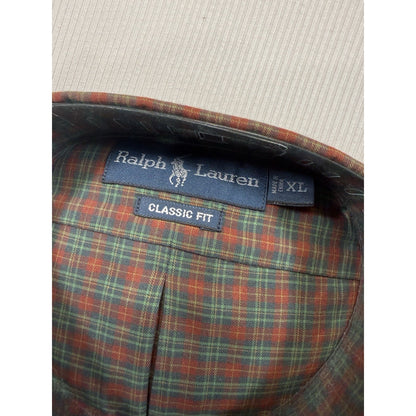 Ralph Lauren Classic Fit Button Down Shirt XL Tartan Plaid Cotton