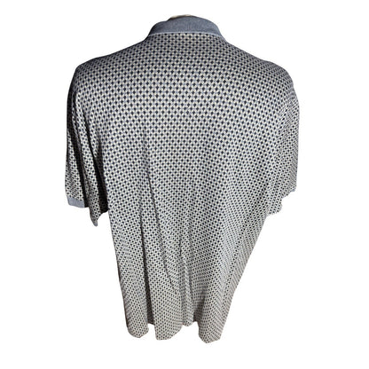 Bobby Jones Polo Shirt XL Made in Italy Blue Geometric Cotton Knit Golf