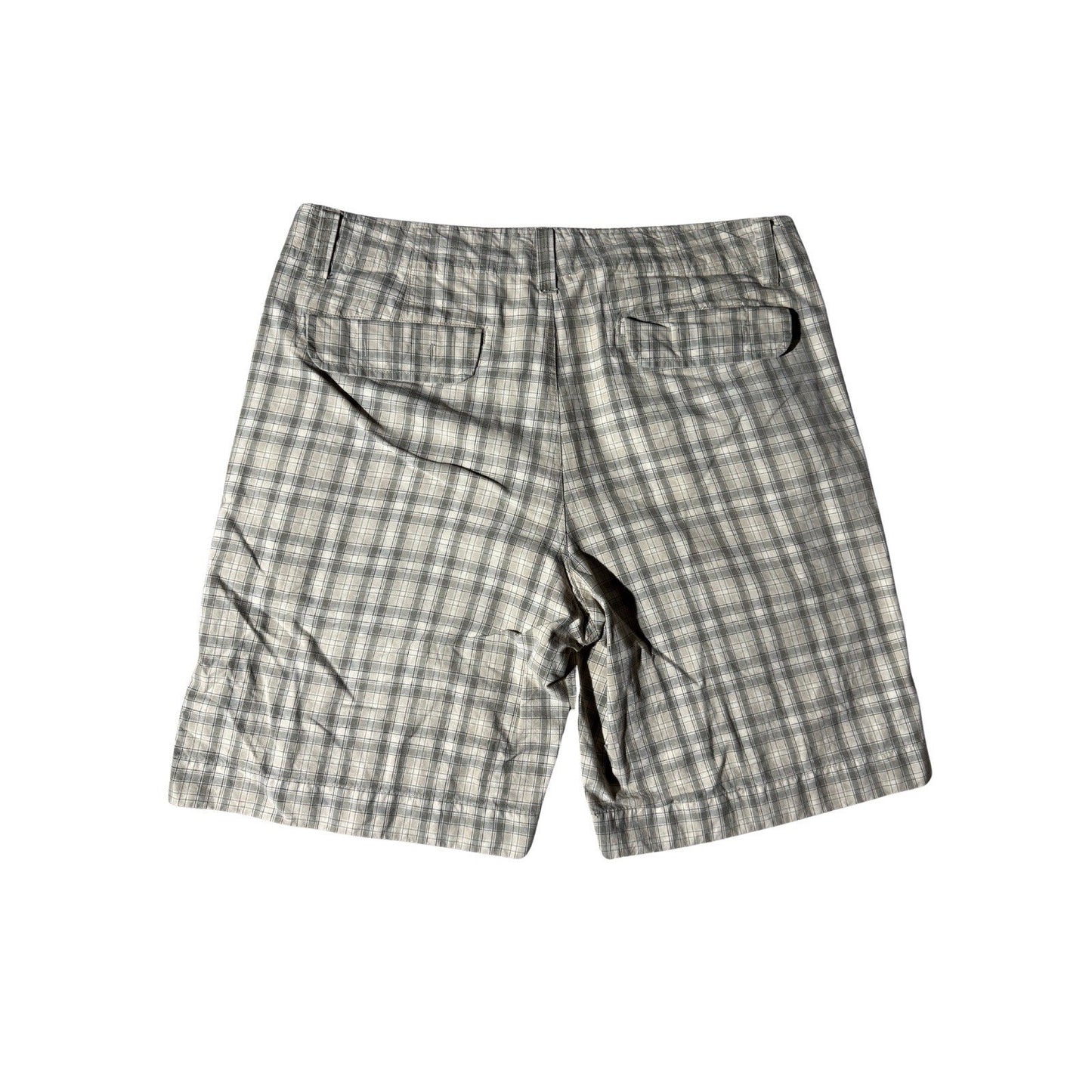 Men’s Club Room 36”W Brown/White Multi Plaid Chino Shorts 100% Cotton 9” Inseam