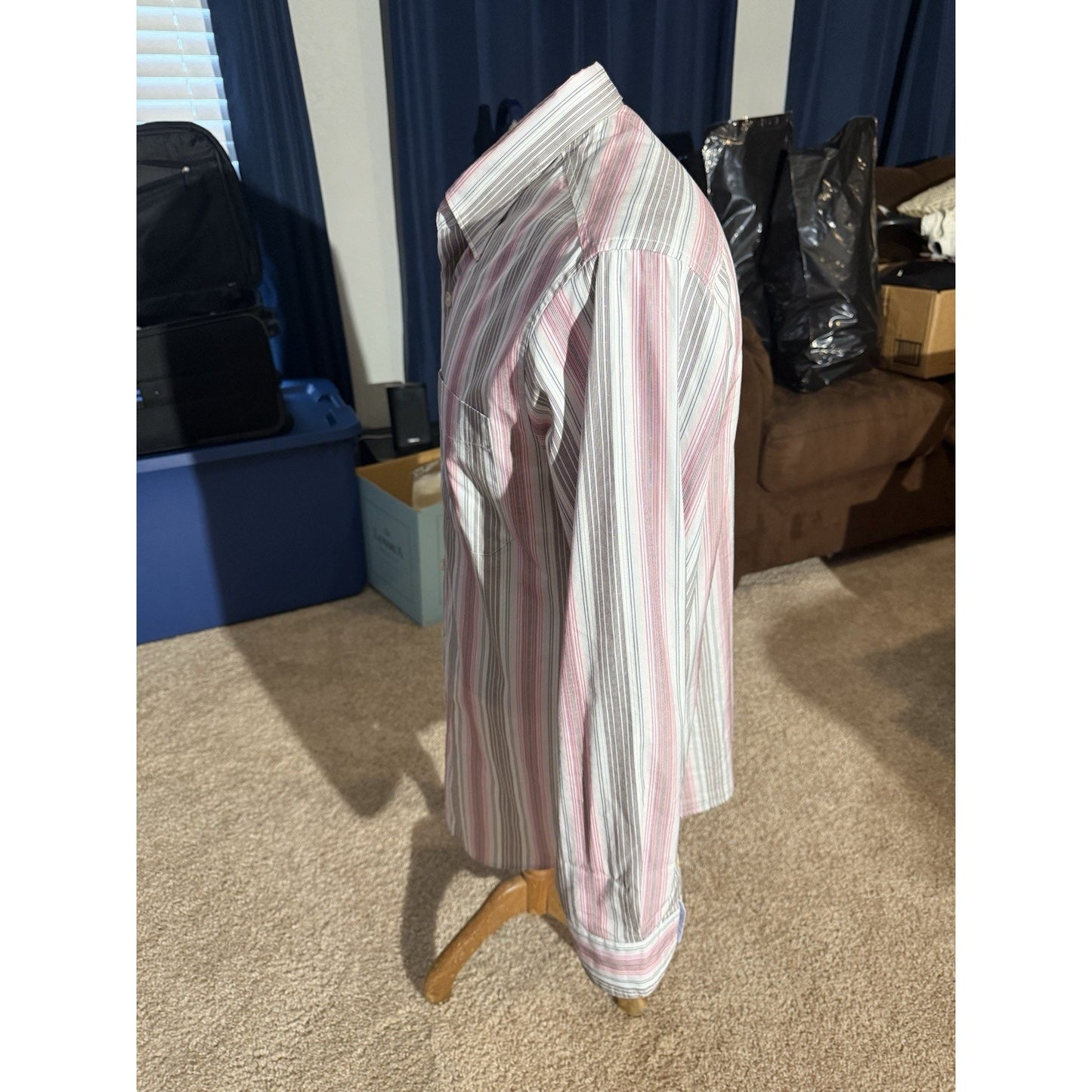 Tommy Bahama Men’s M Striped Cotton Silk Blend Long Sleeve Button Shirt 278