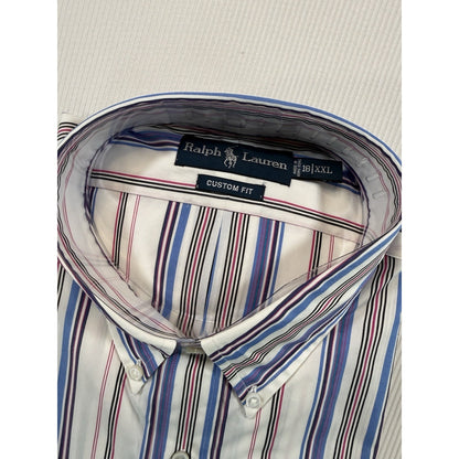 Ralph Lauren 18 XXL Custom Fit Stripe Button Down Dress Shirt NWT