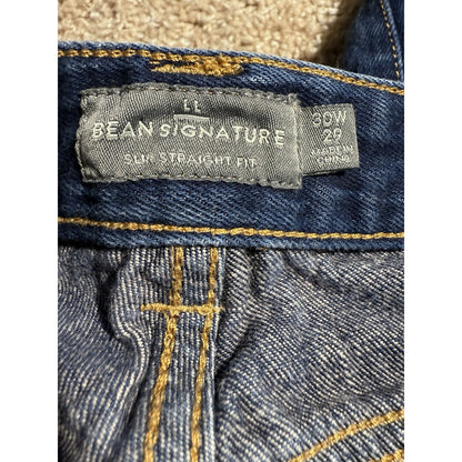 L.L. Bean Signature Men’s Jeans 30x29 Slim Straight Fit Dark Wash Button Fly