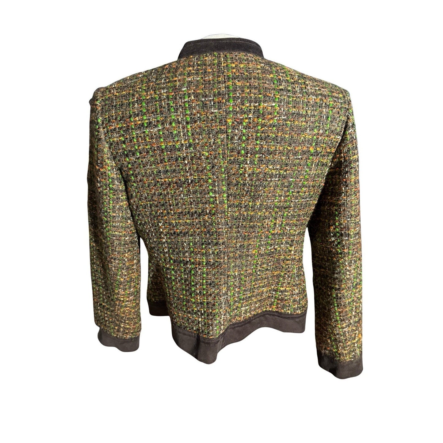 Talbots Women’s 16 Tweed Jacket Brown Green Multicolor Wool Blend Lined Blazer