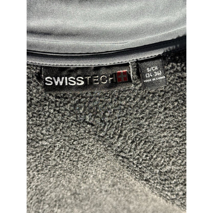 SwissTech Full Zip Fleece Jacket Men’s Small Charcoal Gray Red Trim Pocket