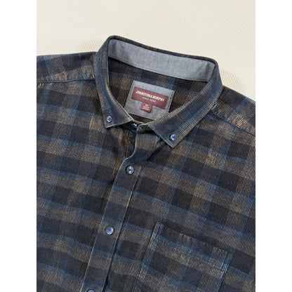 Johnston & Murphy Button Down Shirt Mens XL Plaid Cotton Long Sleeve
