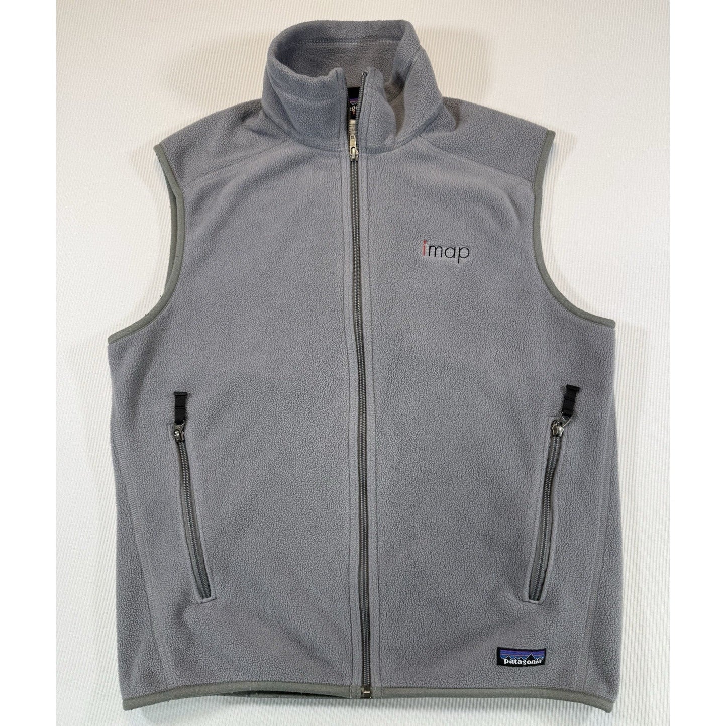 Patagonia Synchilla Fleece Vest Gray Men’s Medium Full Zip IMAP Logo