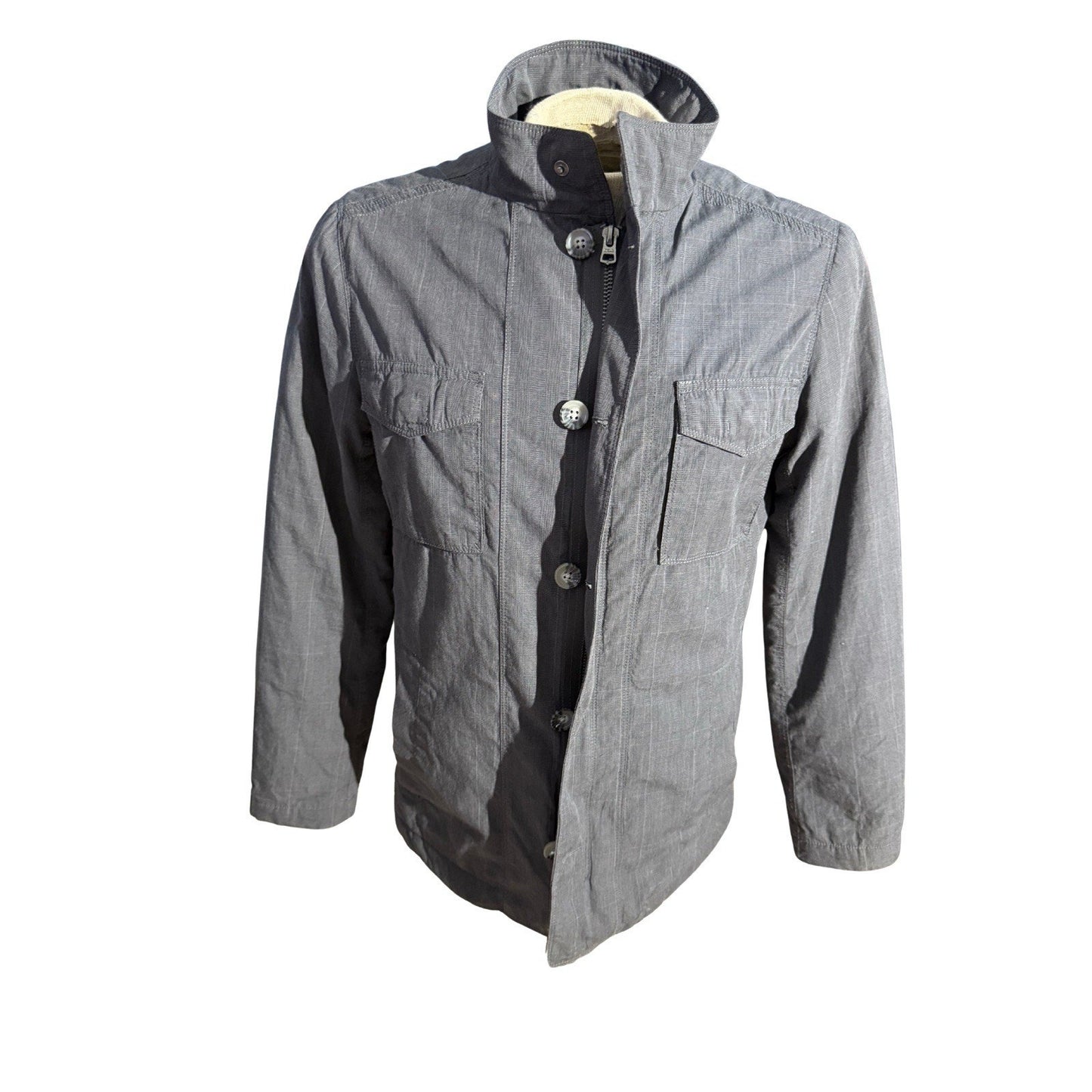Banana Republic Men’s Gray Utility Jacket Small Cotton Lined Pockets