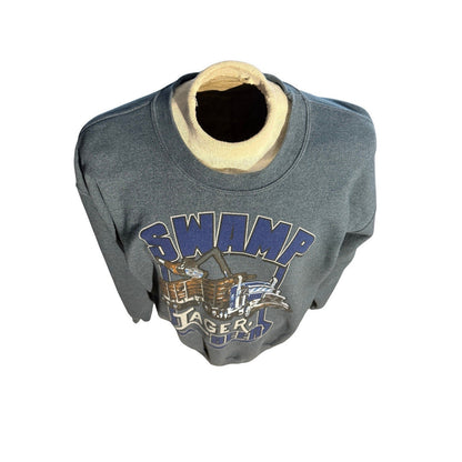 Vintage Swamp Lager Beer Sweatshirt George L 42-44 Gray Trucker Graphic Pullover