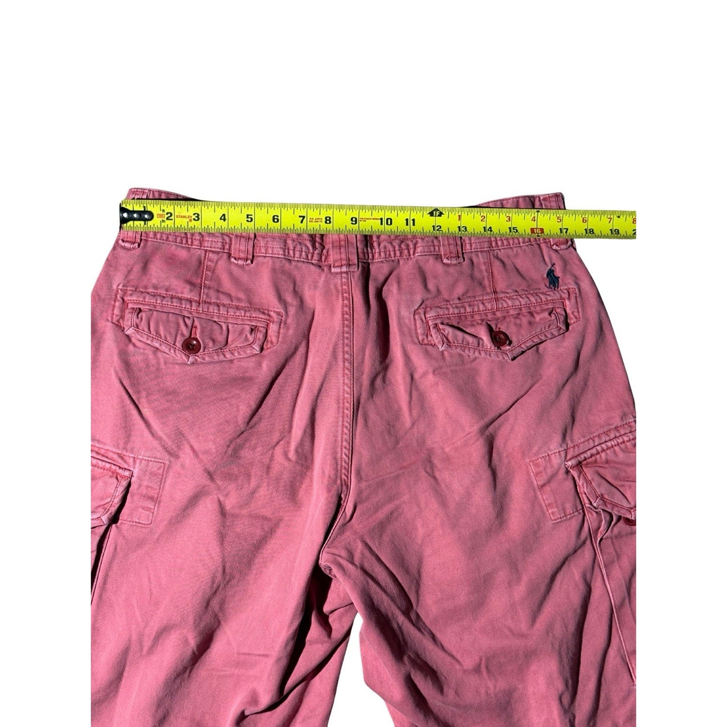 Polo Ralph Lauren Shorts 36 Pink Red Cargo Chino Utility Pockets Summer Casual