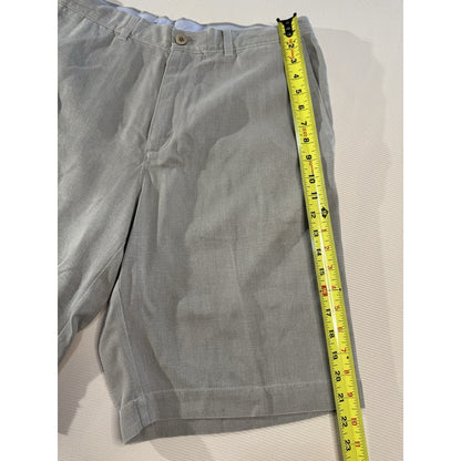 Tommy Bahama 33 Gray Silk Cotton Blend Flat Front Shorts Casual Resort Wear