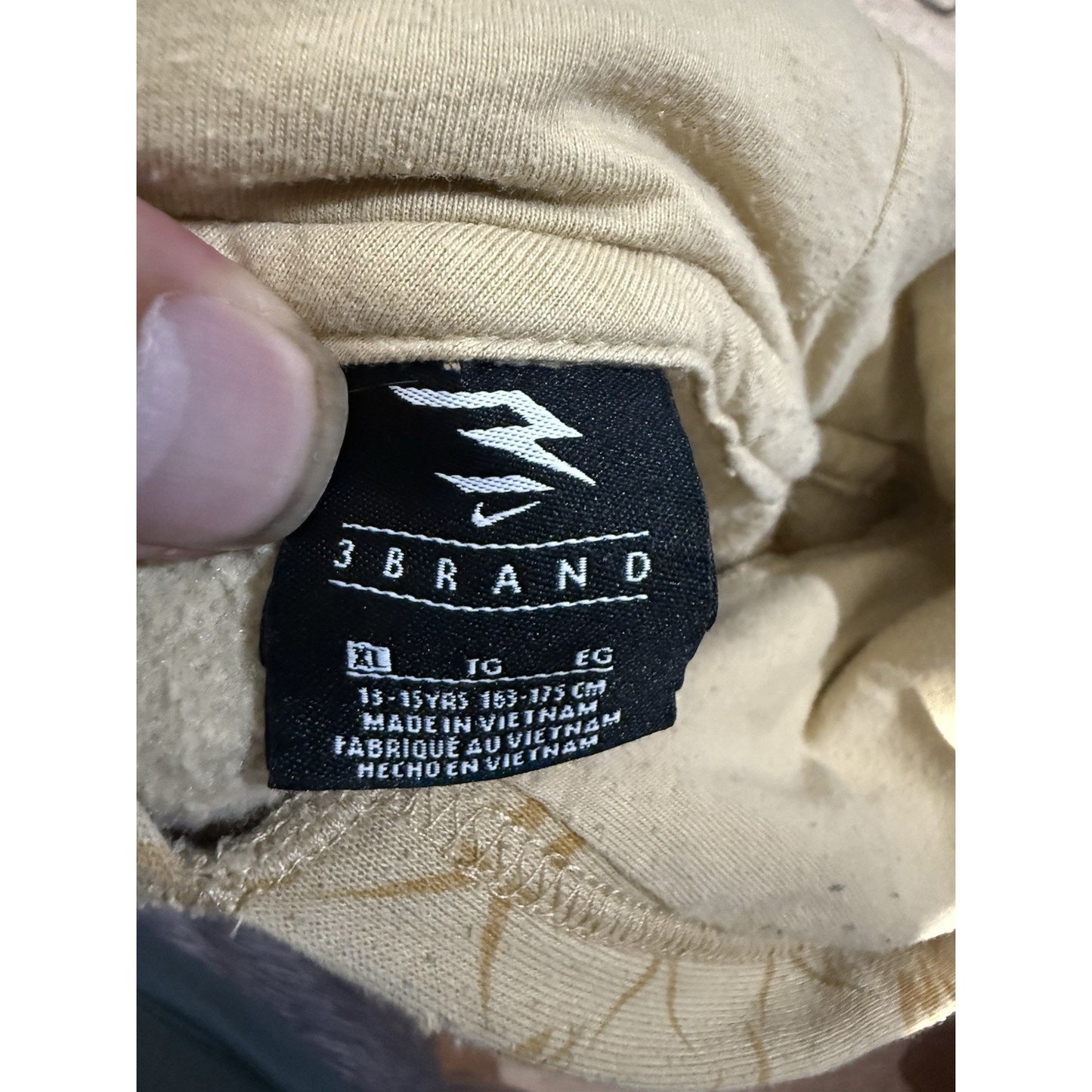 Nike Russell Wilson 3BRAND Hoodie Youth XL 13-15 Yrs Beige Graphic Sweatshirt