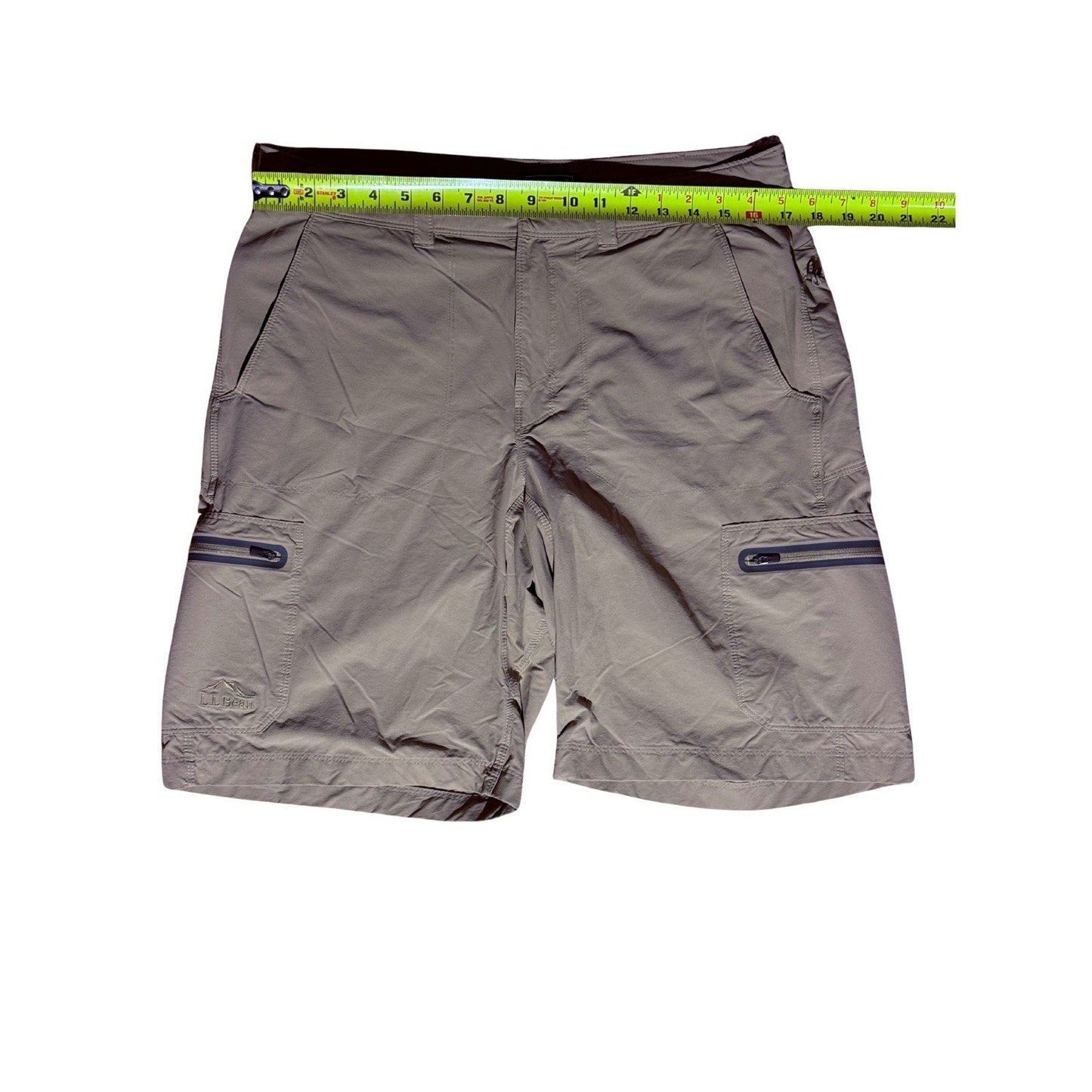 L.L. Bean Nylon Hiking Shorts Mens Large Khaki Cargo Lightweight