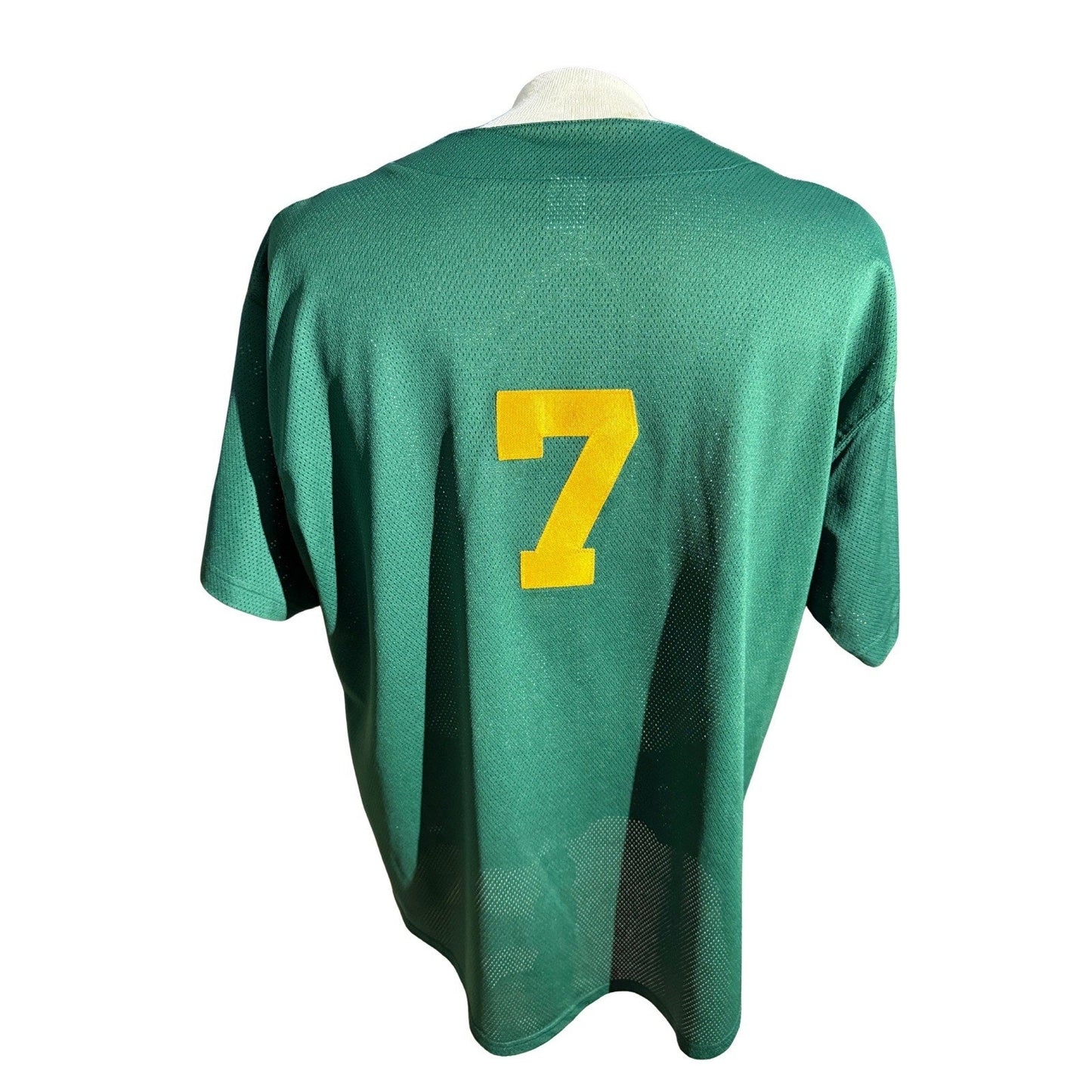 Vintage Russell Athletic Oakland Athletics Jersey XL Green Gold #7 Mesh Button