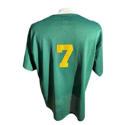 Vintage Russell Athletic Oakland Athletics Jersey XL Green Gold #7 Mesh Button