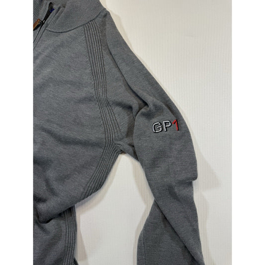 FootJoy Gray 1/4 Zip Knit Sweater GP1 Automotive Logo Men’s Large