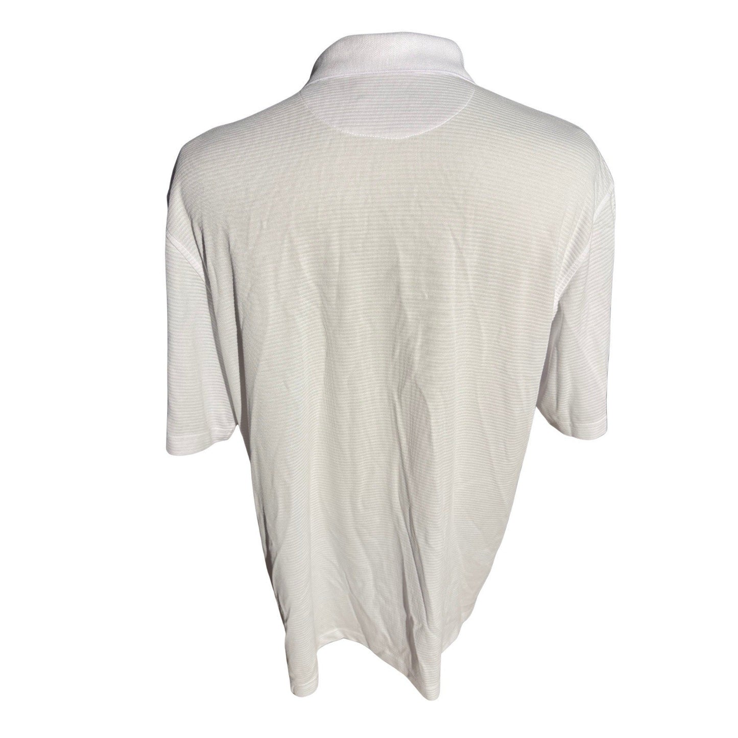 Bugatchi Men’s Polo Shirt XL White Modal Blend Soft Touch Textured Knit Classic