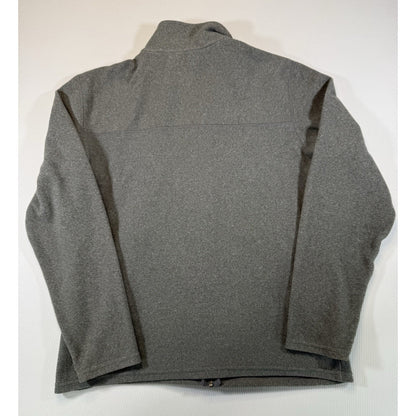 LL Bean Fleece Jacket Mens Medium Gray Full Zip Polyester