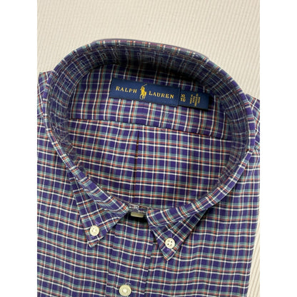 NWT Ralph Lauren Blue Label XL Plaid Button Down Shirt Purple Tattersall
