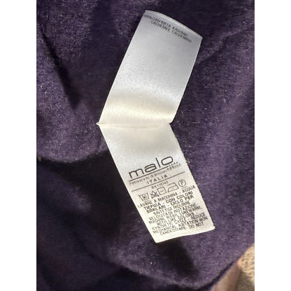 Malo Firenze 100% Cashmere Sweater Purple V-Neck Made in Italy Size 46