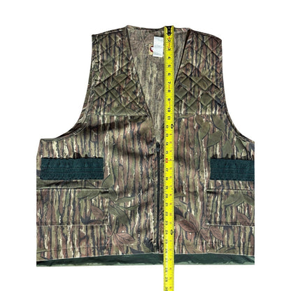 Vintage Sports Afield Woodland Camo Vest Hunting Quilted Men's XXL