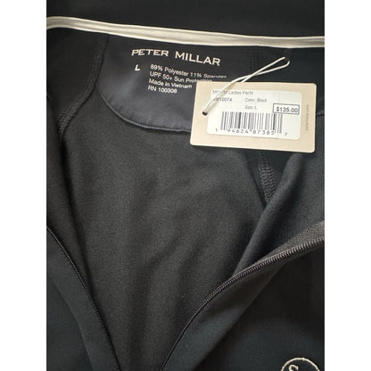 Peter Millar x Maker’s Mark Ladies Perth Pullover Black L UPF 50+ Bourbon Collab