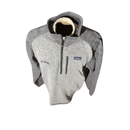 Patagonia XL Better Sweater Gray Quarter Zip Fleece Ezra Brooks Whiskey Logo
