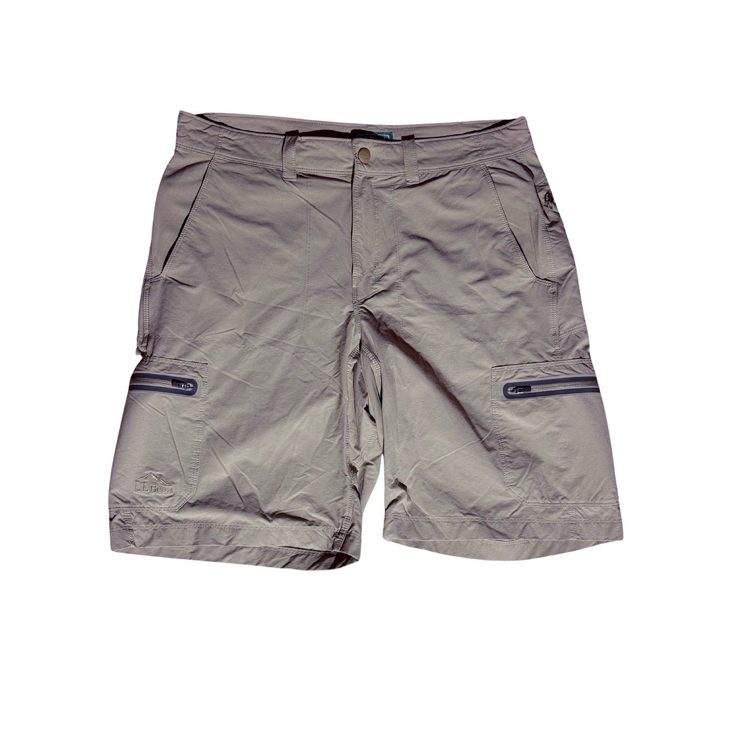 L.L. Bean Nylon Hiking Shorts Mens Large Khaki Cargo Lightweight