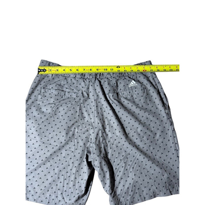Adidas Golf Shorts 36 Gray Triangle Print Stretch Lightweight Performance Fit