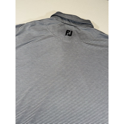 FootJoy FJ Golf Polo Shirt Mens 2XL Gray Striped Performance Polo
