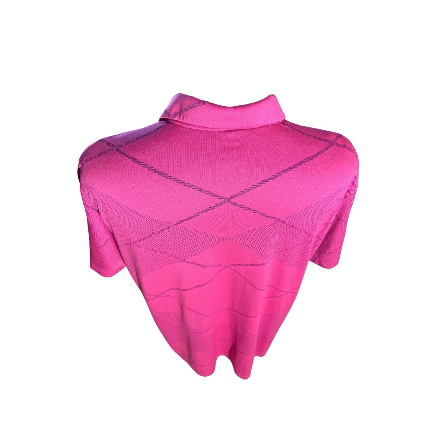 Nike Golf Dri-FIT Polo Shirt Men’s XL Magenta Pink Geometric Swoosh Performance