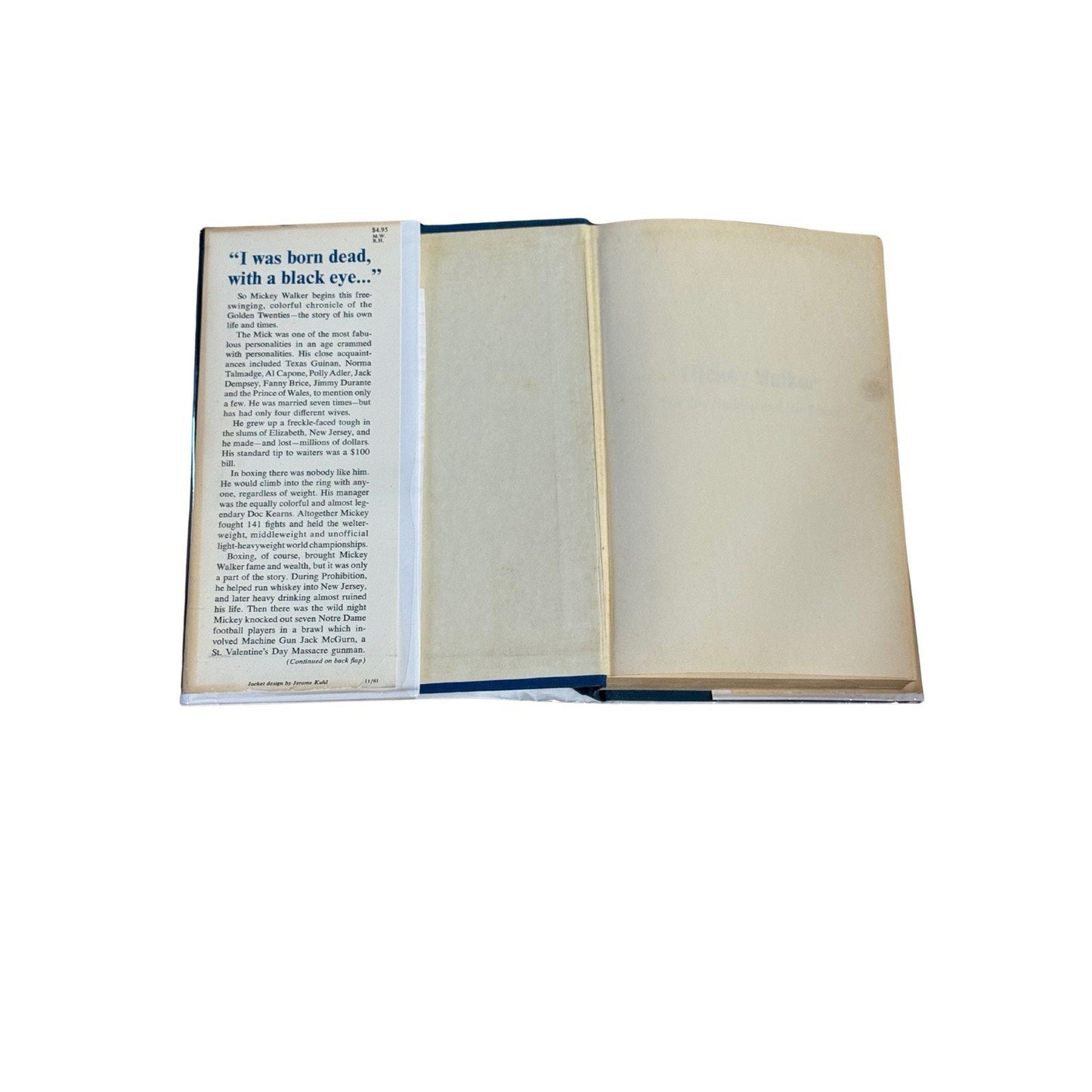 Mickey Walker The Toy Bulldog & His Times 1st Edition 1961 Boxing Biography HC