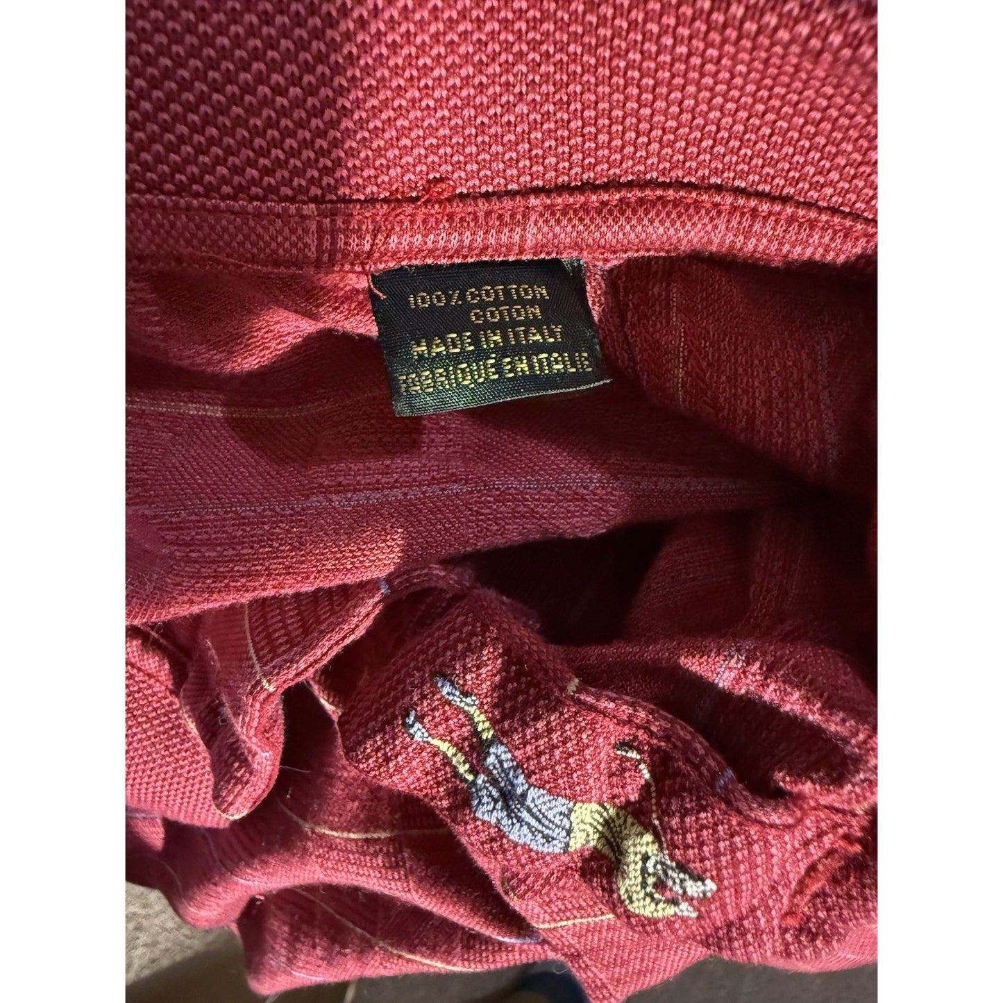 Bobby Jones Collection Men’s XL Made in Italy 100% Cotton Golf Polo Red Grid