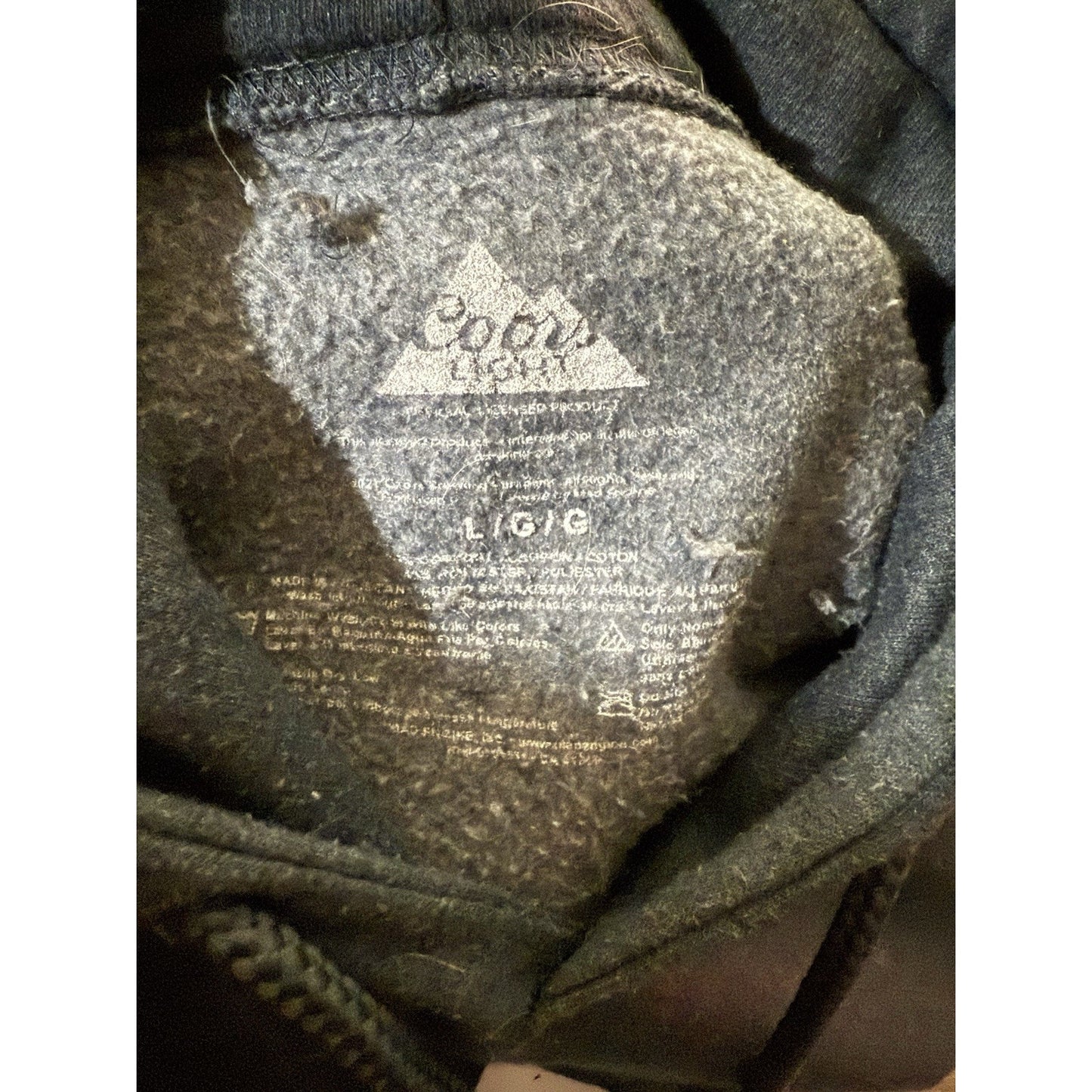 Coors Light Hoodie Men’s Large Gray Pullover Sweatshirt Beer Logo Graphic