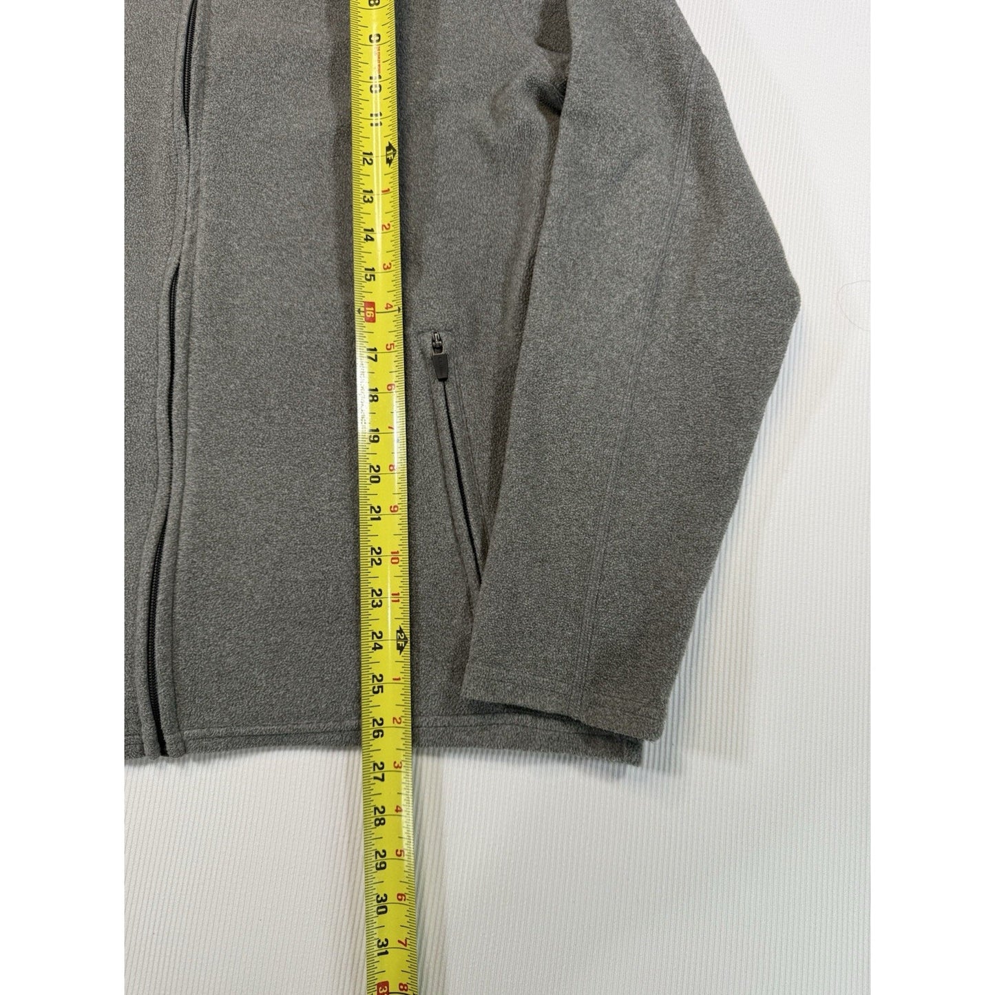 LL Bean Fleece Jacket Mens Medium Gray Full Zip Polyester