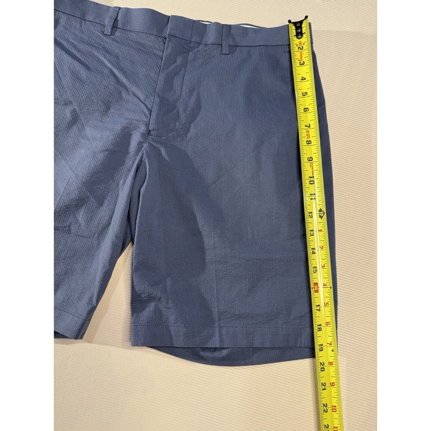 J.Crew Destination 33 Navy Stretch Shorts Cotton Blend Seersucker Casual