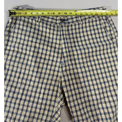 Tommy Bahama Relax 36 Blue Tan Plaid 100% Cotton Shorts Casual Island Wear